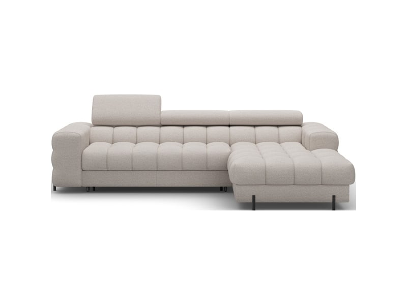  Canapé d'angle droit convertible beige allure contemporaine 285x99x181cm filtro  - Conforama A