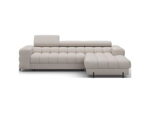 Canapé d'angle droit fixe MEUBLORAMA 3 places Polyester beige avec coffre de rangement