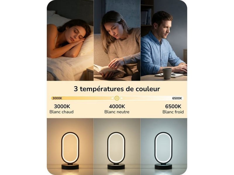  Lampe de table led tactile dimmable 12w anneau ovale 3 cct 3000 4000 6500k 370618_AACKH14280_6_DROPFR - Conforama B
