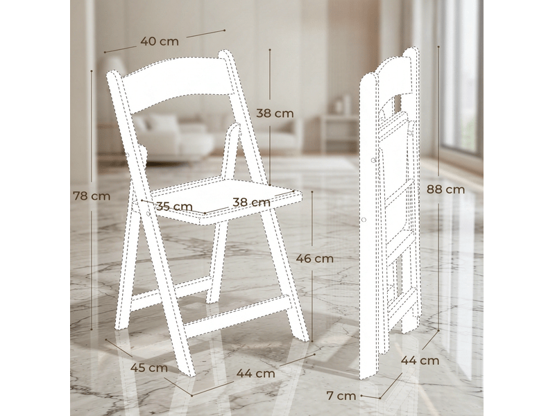  Lot de 4 chaises pliantes multifonctionnelles pour intérieur et extérieur (uniquement avec 4 chaises pliantes)  - Conforama D