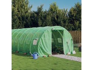 Serre de jardin avec cadre en acier vert 18 m² 6x3x2 m