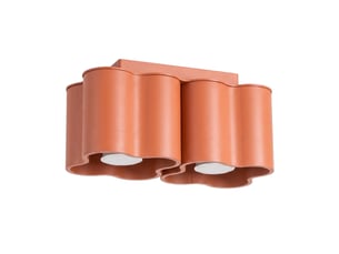 Plafonnier ovio 2 ocre rouge gu10 aluminium moderne 12x24.5x12cm