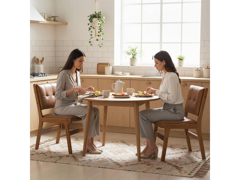  Ralvik chaises salle à manger pu capitonnées marron  - Conforama D