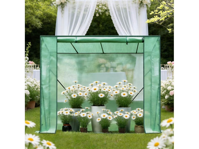  Serre de jardin 200x77x169 cm démontable métal verte  - Conforama C