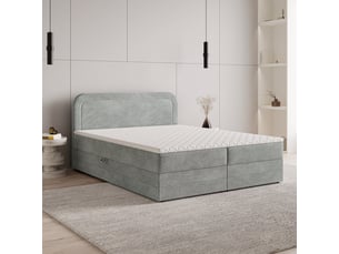 Lit avec rangement 140x200 cm <strong>MASSENO</strong>  <strong></strong> coloris gris