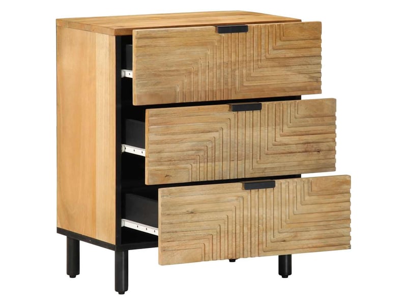  Table de chevet - cabinet de chevet - table de nuit marron 50x33x60 cm bois de manguier massif  - Conforama A