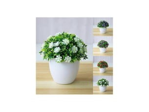 Fleur artificielle portable réaliste en pot de plastique robuste pour banquet4