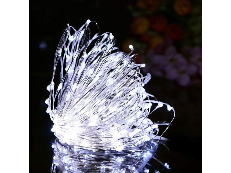  Guirlande ruban lumineuse solaire,20 leds 72ft22m de cuivre extérieur tube rope guirlande lumineuse décorative (blanc)  - Conforama D