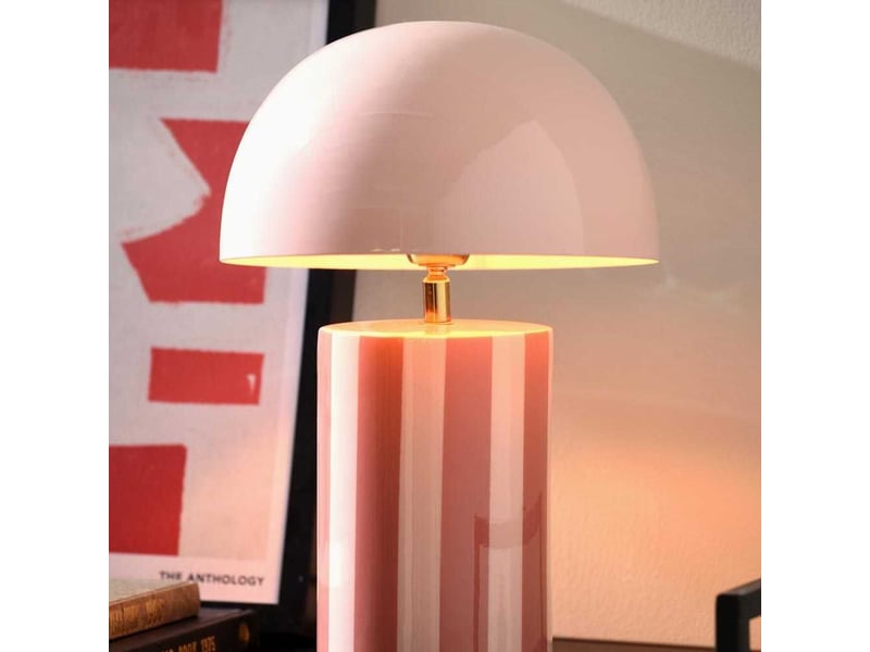  Lampe à poser en métal rayado rose  - Conforama B