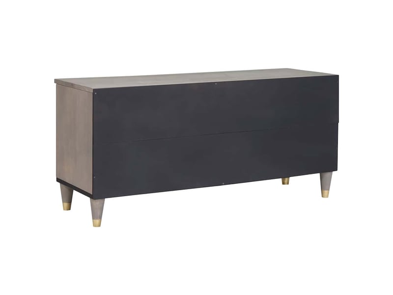  Meuble tv - banc tv - meuble de rangement gris 100 x 33 x 46 cm bois de mangue massif  - Conforama E