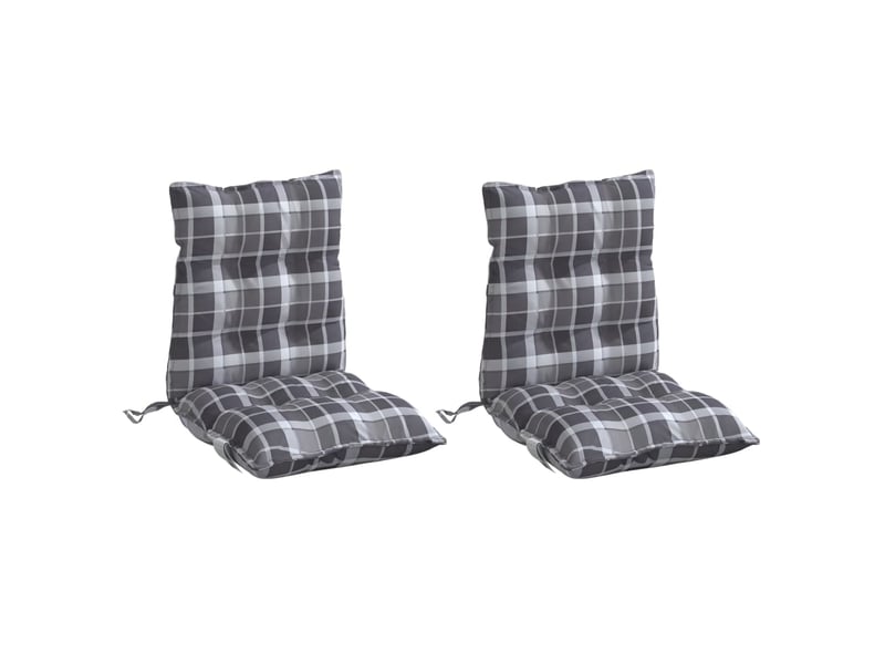  Lot de 2 coussins d'extérieur, coussins de chaise motif à carreaux grises cf56394  - Conforama C