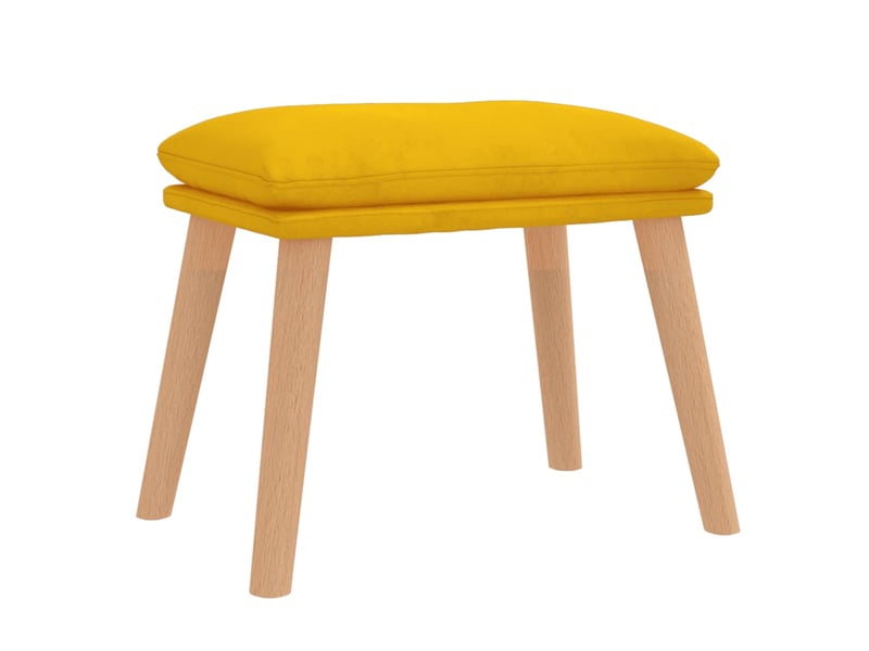  Vidaxl chaise de détente et repose-pied jaune moutarde velours  - Conforama E