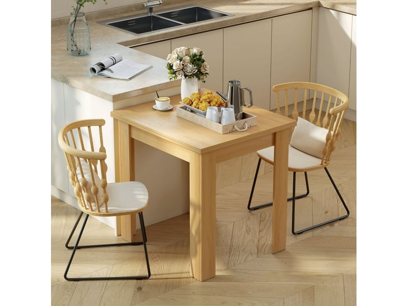  Table à manger extensible 70 à 140 x 80 cm, aspect bois clair, 4 à 6 places  - Conforama D