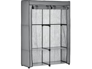 Armoire penderie en tissu pliable 118 x 49 x 170 cm, 2 tringles et 4 étagères