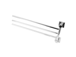 Porte serviette en acier inoxydable, rotative à 180°, 3 tiges, porte-penderie pour salle