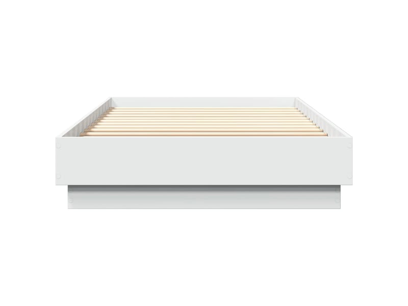  Lit simple- lit adulte -  cadre de lit sans matelas blanc 100x200 cm bois d'ingénierie  - Conforama C
