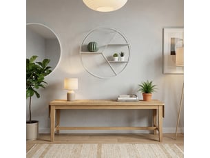 Étagère murale ronde en métal blanc flake