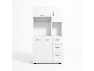 Buffet 3 porte(s) 3 tiroir(s) <strong></strong> <strong></strong> - 89 cm coloris blanc