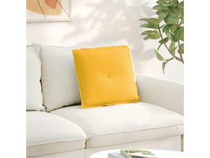 Coussin de dos, coussin de dossier jaune clair 50 x 45 cm tissu en velours côtelé cf54786