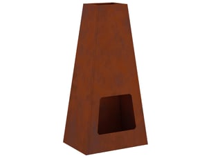 Brasero exterieur, foyer camping rouillé 50x35x100 cm acier patiné