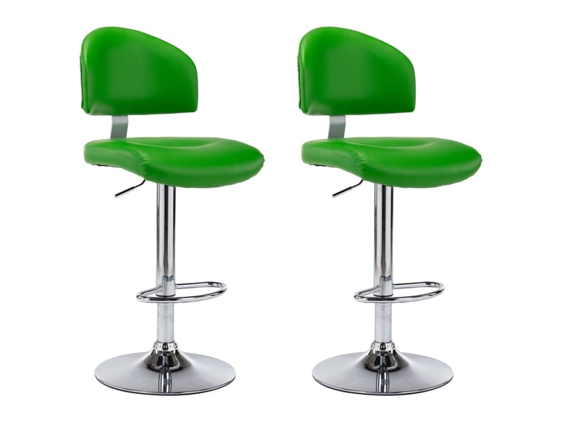  Lot de 2 tabouret de bar, chaise de bar vert similicuir shl92121  - Conforama A