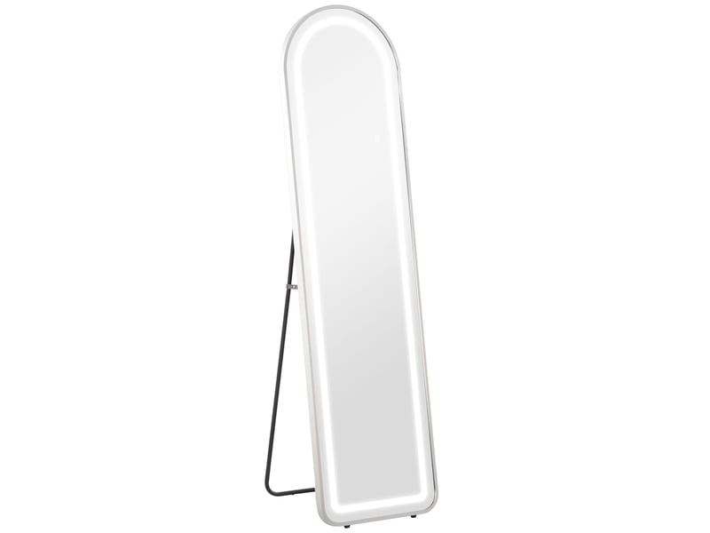  Miroir complet arqué miroir pleine longueur led 3 couleurs lumière réglables fonction mémoire argent 150 x 40 cm  - Conforama B