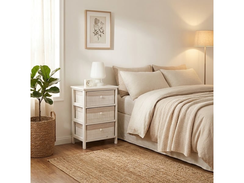  Commode de chevet en bois avec 3 tiroirs mavion 3  - Conforama B