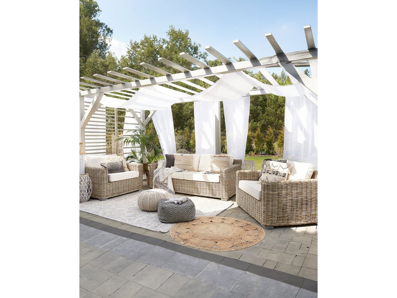  Ensemble de 2 fauteuils de jardin ardea rotin marron clair  - Conforama B
