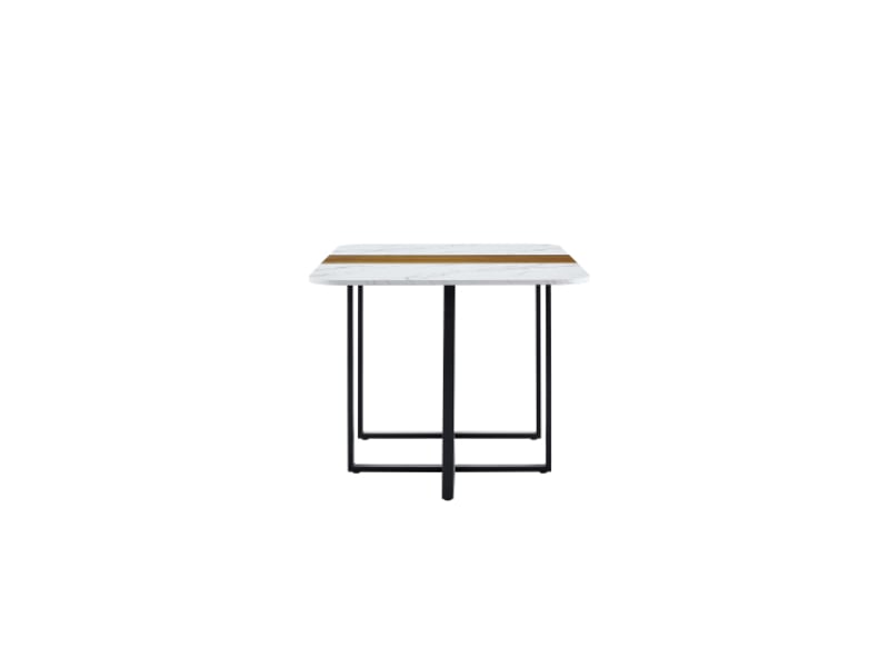  Table à manger 6 places en bois blanc whwd, modèle d-sn-rgt150n-6, design moderne  - Conforama D