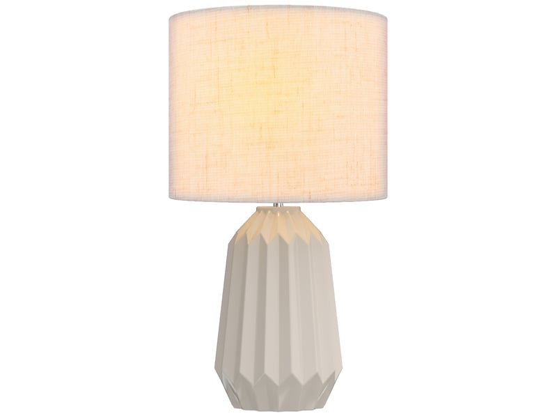  Lampe de table, lampe de chevet avec abat-jour en lin, interrupteur à bascule, lampe de bureau, 22 x 22 x 39 cm, beige  - Conforama A