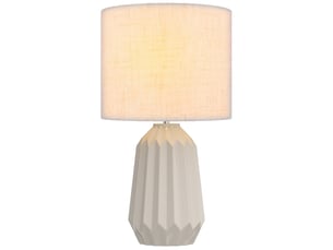 Lampe de table, lampe de chevet avec abat-jour en lin, interrupteur à bascule, lampe de bureau, 22 x 22 x 39 cm, beige