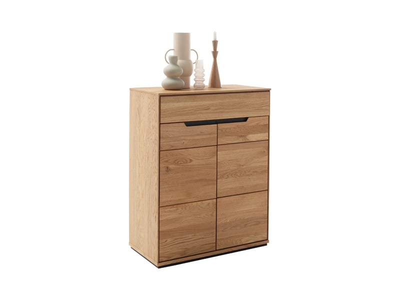  Commode de rangement meuble à chaussures 2 portes 1 tiroir coloris chêne sauvage massif - longueur 79 × profondeur 45 × hauteur 101 cm  - Conforama E