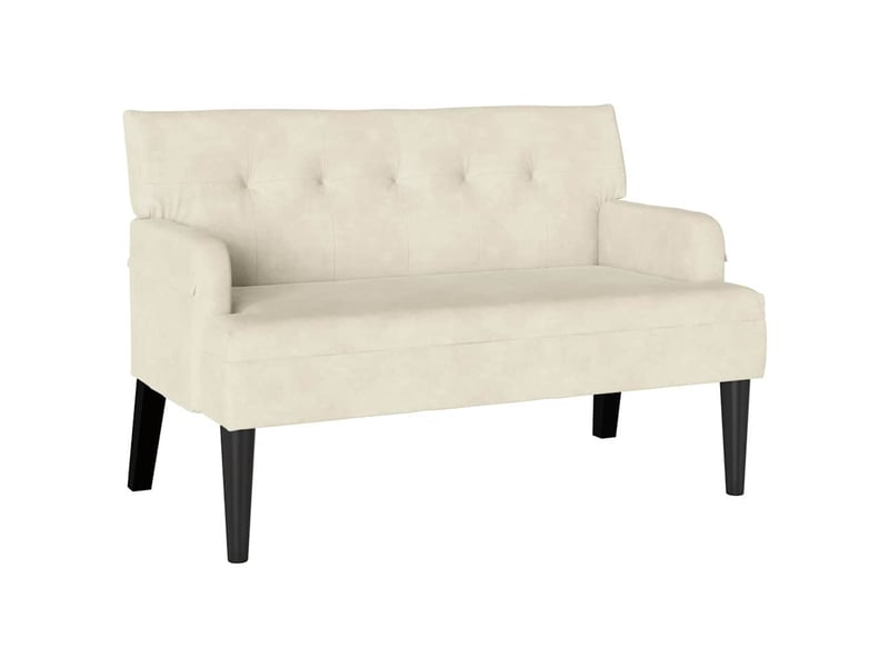 Banc chambre, banc de lit chesterfield crème 112x65,5x75 cm velours - Conforama A