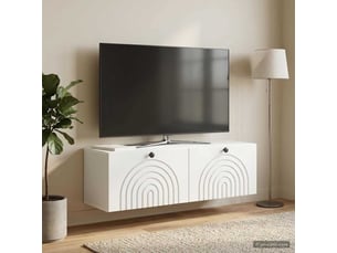 Meuble tv coloris blanc 98 cm <strong></strong>  <strong></strong>