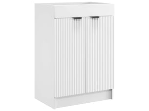 Armoire sous évier de salle de bain, meuble de rangement blanc 56x37.5x81 cm shl1184