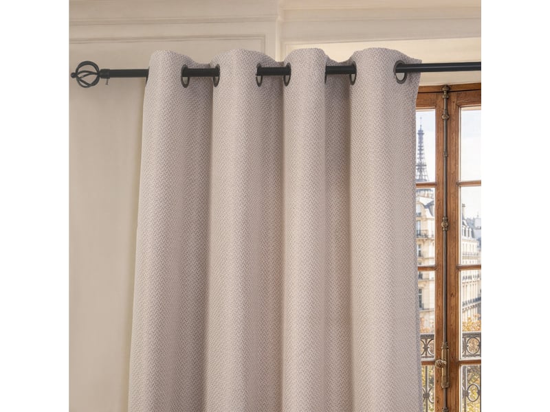  Lot de 2 rideaux à œillets 140 x 240 cm victoria fils teints jacquard  - Conforama D