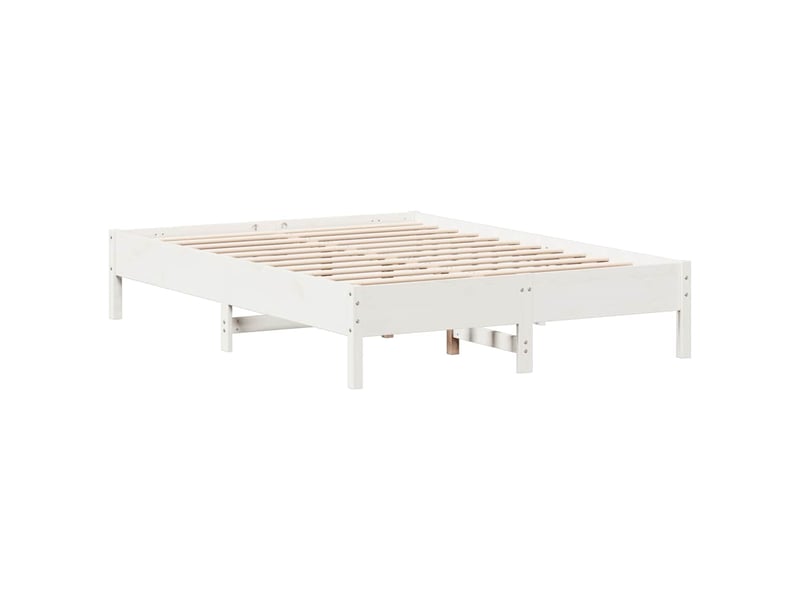 Lit double- lit adulte -  cadre de lit sans matelas blanc 150x200 cm bois de pin massif  - Conforama A