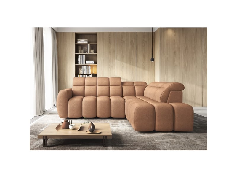  Canapé d'angle électrique ronda 4 places orange corail – angle droit  - Conforama E