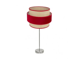 Lampe à poser fabrilamp reyes nickelnaturel-rouge 1 x e27 64 x 30 x 30 cm