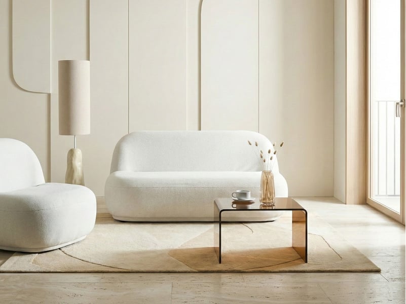 Canapé 2 places lovberg tissu blanc cassé - Conforama B