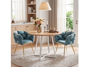 Fauteuil fixe <strong>BEAOK</strong> <strong></strong> Velours bleu vendu Par paire