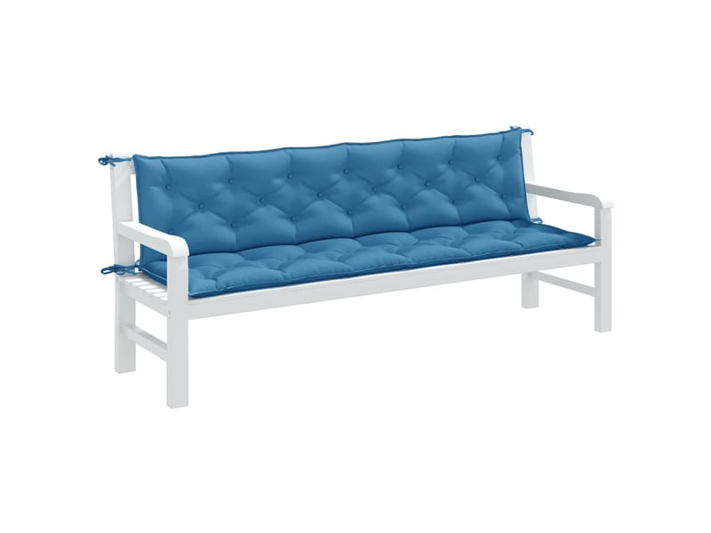  Lot de 2 coussins de banc de jardin, coussins d'assise bleu mélangé tissu cf58646  - Conforama B