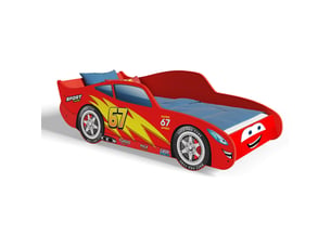 Lit simple 70x140 cm <strong>KOBI</strong> <strong>CARS lit simple</strong> coloris rouge