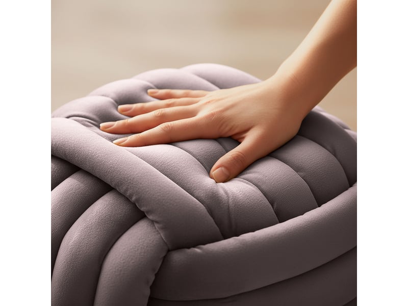  Pouf tressé en velours 53 cm nilo rose poudré NILO - Conforama D