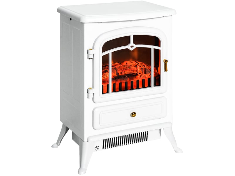  Électrocheminée kaminofen effet de flammes 9501850w protection contre la surchauffe blanc 41,5x28x54,8 cm pour des soirées chaleureuses  - Conforama A