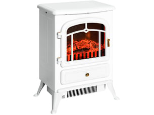 Électrocheminée kaminofen effet de flammes 9501850w protection contre la surchauffe blanc 41,5x28x54,8 cm pour des soirées chaleureuses
