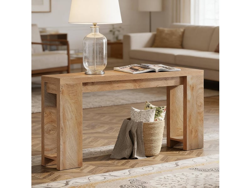  Console d'entrée 160x30x85 cm rustique panneau de particules marron  - Conforama E