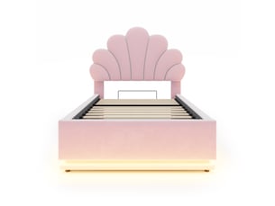 Lit coffre 90x200 cm <strong></strong> <strong></strong> coloris rose