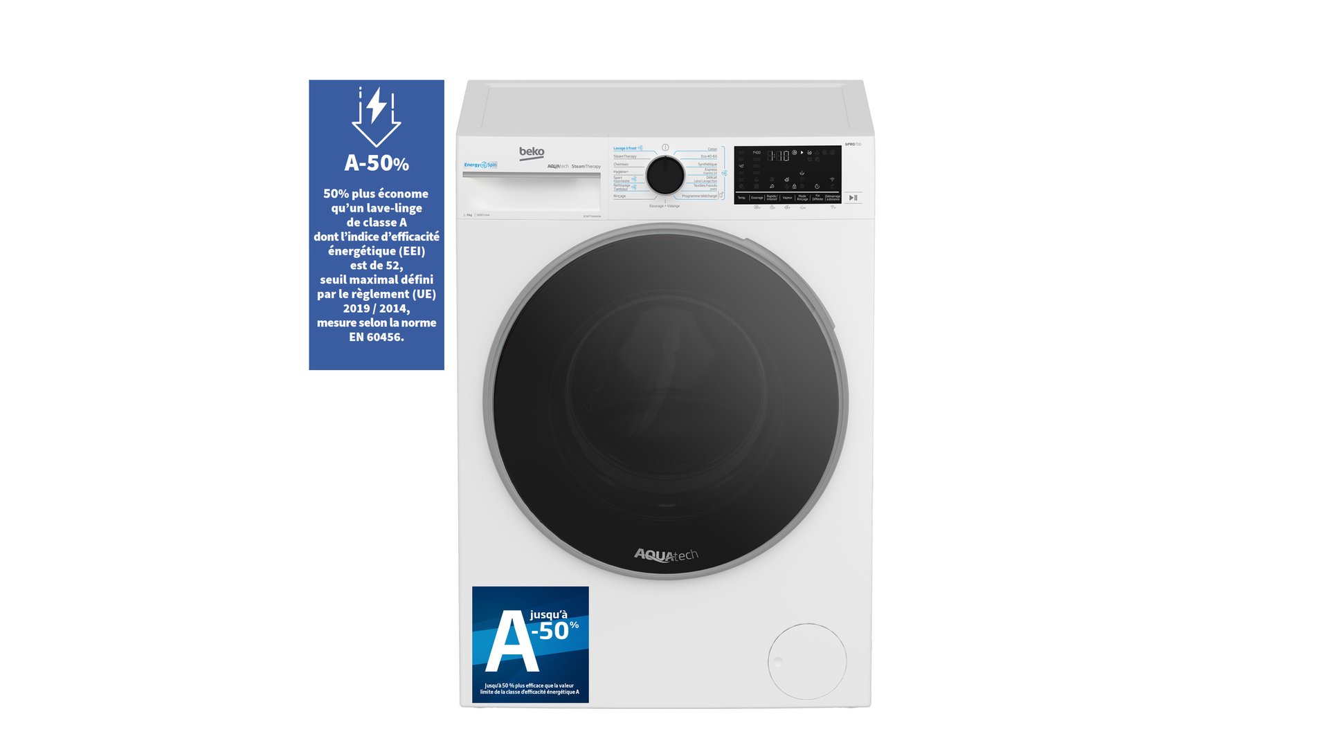 Lave linge ouverture hublot BEKO B7WFT394081W