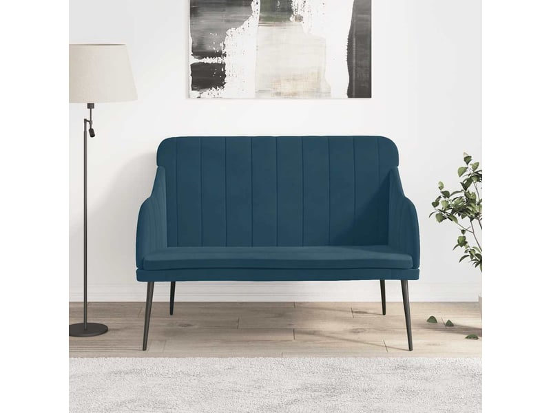  Banc, canapé 2 places bleu 110x76x80 cm velours shl58344  - Conforama B